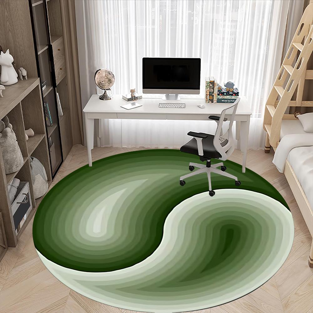 1pc Yin-Yang Symbol Chair Carpet for Office Non-Slip, Machine Washable Rug for Office, Room - Holiday Decor, Machine Made yy251016085