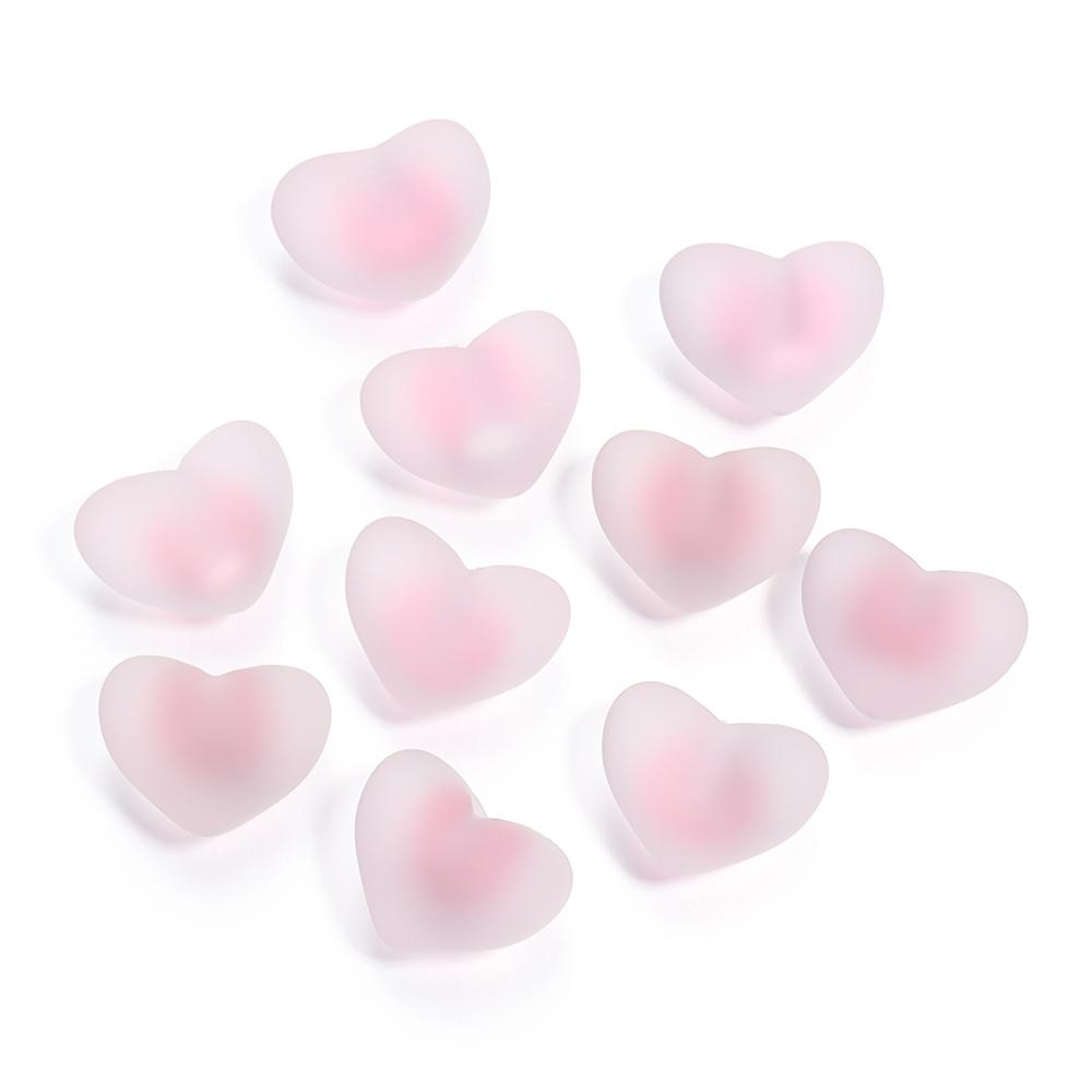 10pcs Acrylic Frosted Heart Beads Multicolor Love Heart Charms Beads For DIY Jewelry Making Bracelets Pendants Earrings Findings