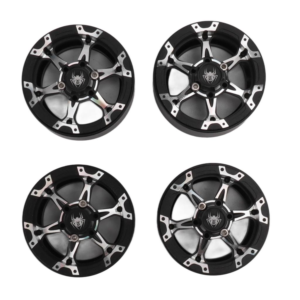 1.9in RC Beadlock Wheel Rims Reusable Stable Grip Silver Black Precise Replacement For Traxxas TRX4