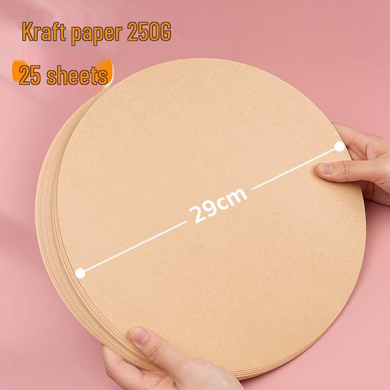 Hârtie Artizanală Rotundă Kraft Yuanhao pentru Pictură - Alb & Negru, 25/29cm