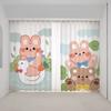 Cartoon Fun Bunny Bear Cute Ins Pink Girl Kids Room Bedroom Kindergarten Semi-blackout Window Blind Curtain High Shading 2Panels