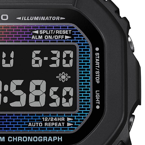 Casio Orologio da Uomo G-SHOCK DW-5600RW-1JF [Design Motivo Mattoni G-SHOCK] Orologio Quadrato Nero Digitale