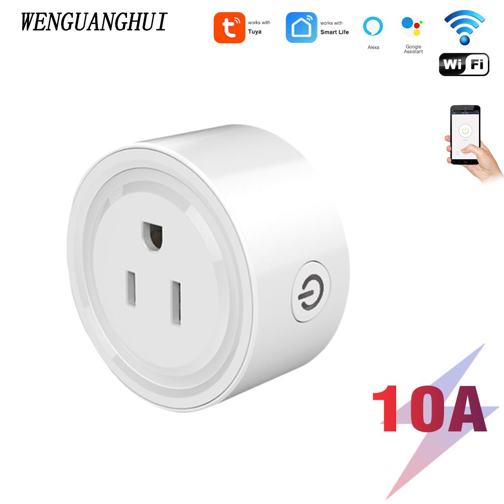 10a Us Wifi Smart Socket Plug Adapter Smart Home Tuya Outlet Power Monitor Timer Work With Alexa Google Home App