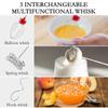 Rechargeable Handheld Milk Frother 3 Speeds Drink Mixer With 3 Heads, Red