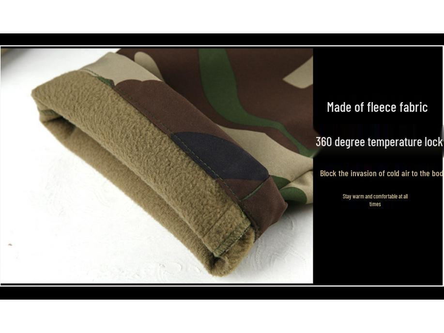 Men's IX7 Tactical Camouflage Fleece-Lined Softshell Winter Pants