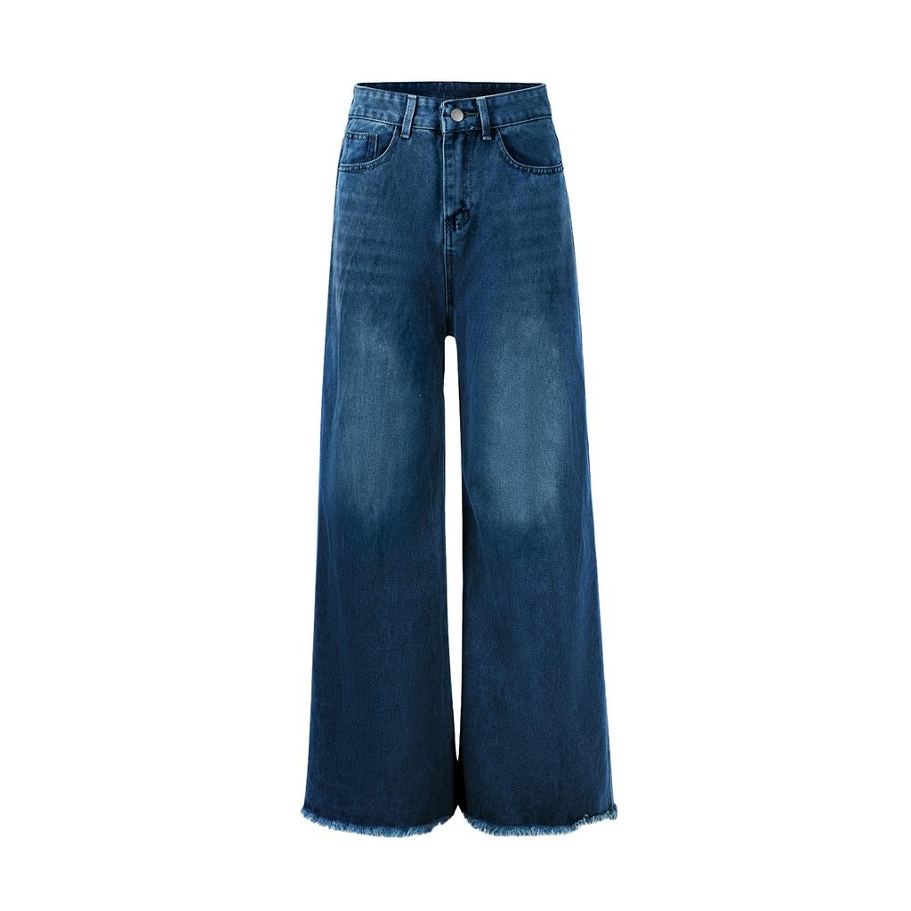 Women's Wide-leg Jeans, High-waisted Loose-fitting Jeans, Boyfriend Jeans, Elastic Waist, Stretch Jeans, Wide-leg Jeans