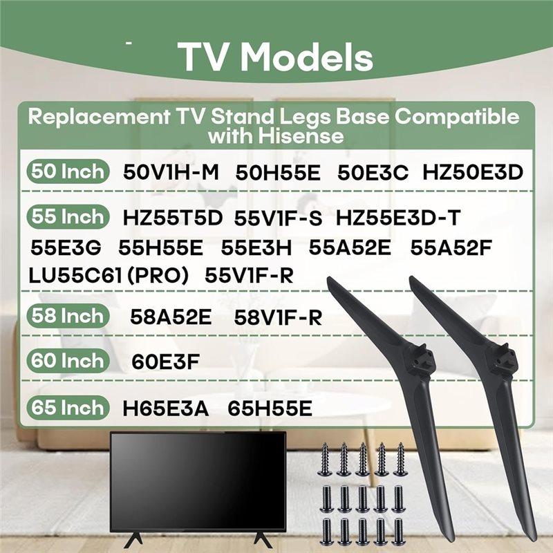 TV Stand Legs Base For Hisense 50 55 58 60 65 Inch Smart LED TV Tabletop TV Feet Stand Legs For Hisense 50H55E 55E3G