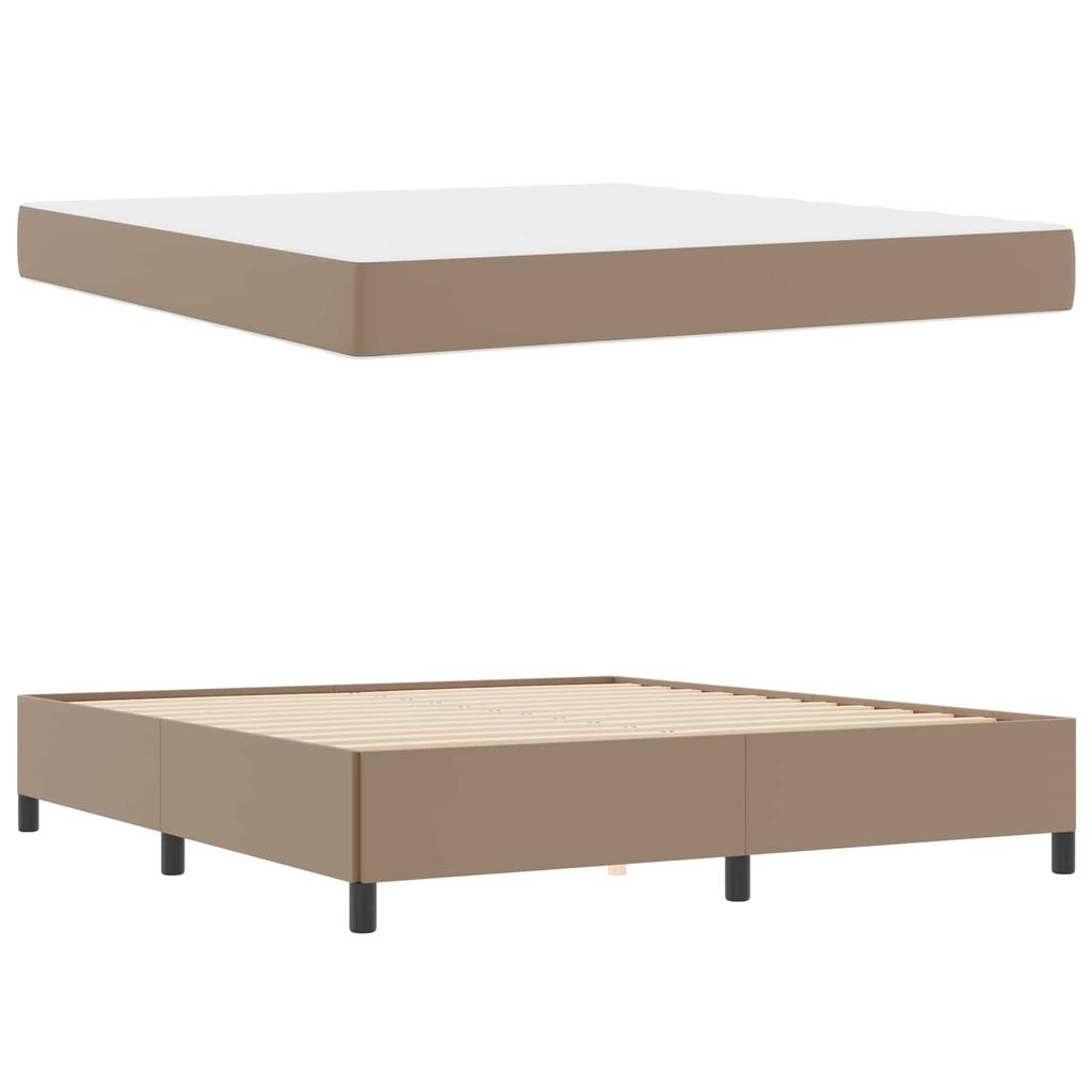 Bed Frame with Mattress Cappuccino 180 x 200 cm Fabric