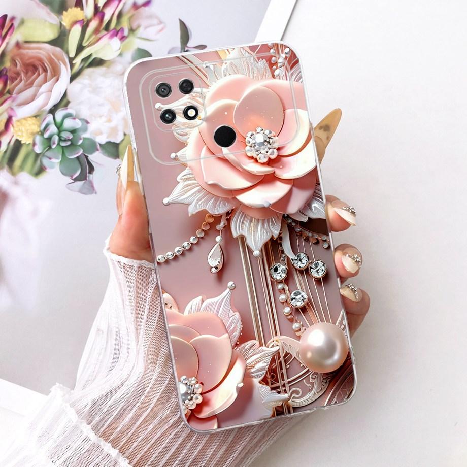 For Xiaomi Poco C40 C50 C51 Phone Case Luxury Flower Butterfly Cartoon Bow Pattern Back Cover Soft TPU Silicone Bumper Housing