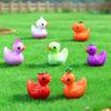 9 Pcs Funny Vegetable Duck Figurines Resin Tiny Duck Sculpture Cute Eggplant Pumpkin Onion