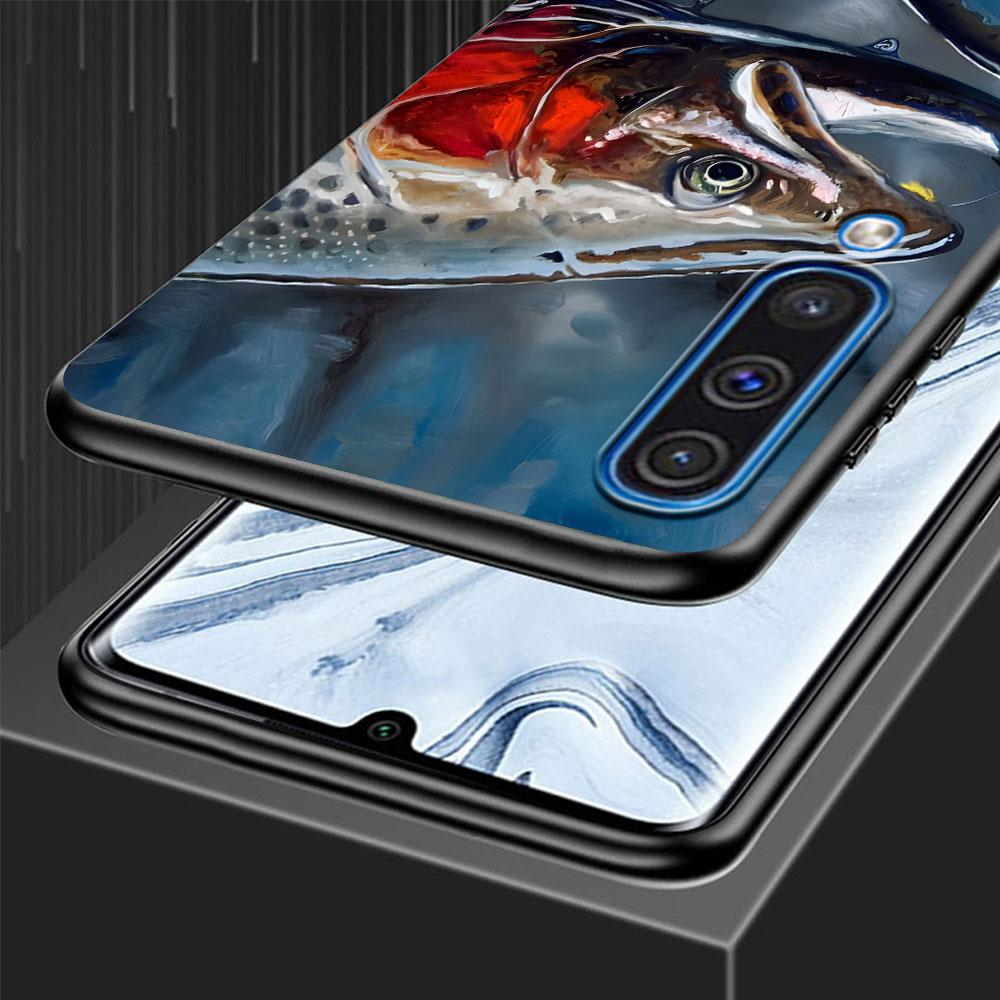 Trout Fish Fishing Case for Samsung Galaxy A03 A04s A20 A30 A20e A70 A70s A50 A40 A30s A50s A20s A10s A10 TPU Black Phone Cover