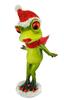 Christmas Figurine of Mrs. Frog In a Santa Hat