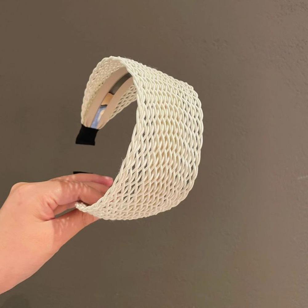 Wide Edge Hairpin Relaxed Hollow Woven Hair Ornament Fashion Hair Hoop  Women Girls