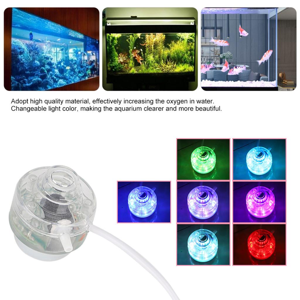 Fish Tank LED Bubble Light Colorful Waterproof Lamp Aquarium Accessories