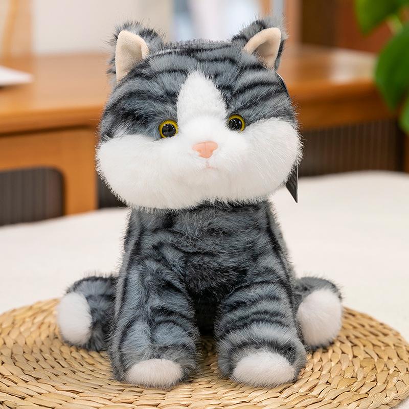Cute Good Cat Plush Toys Children's Sleeping Comfort Pillow Striped Cat Home Decoration Birthday Gift