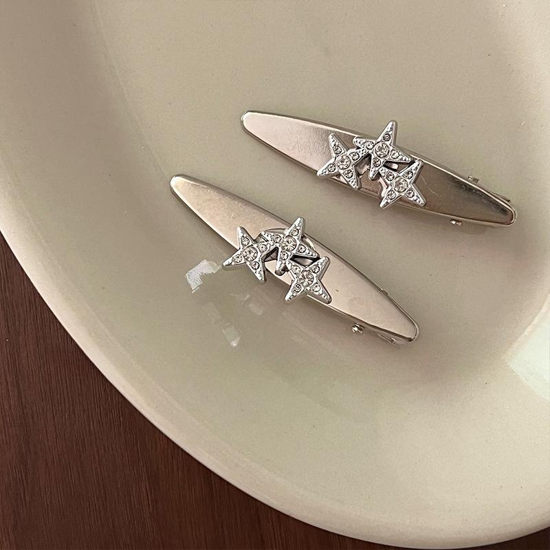 

Стразы Звезда Y2k Заколки для волос Винтажные Элегантные Стразы Серебристые Заколки для волос сбоку для Женщин Девушек Милые Заколки Аксессуары для волос