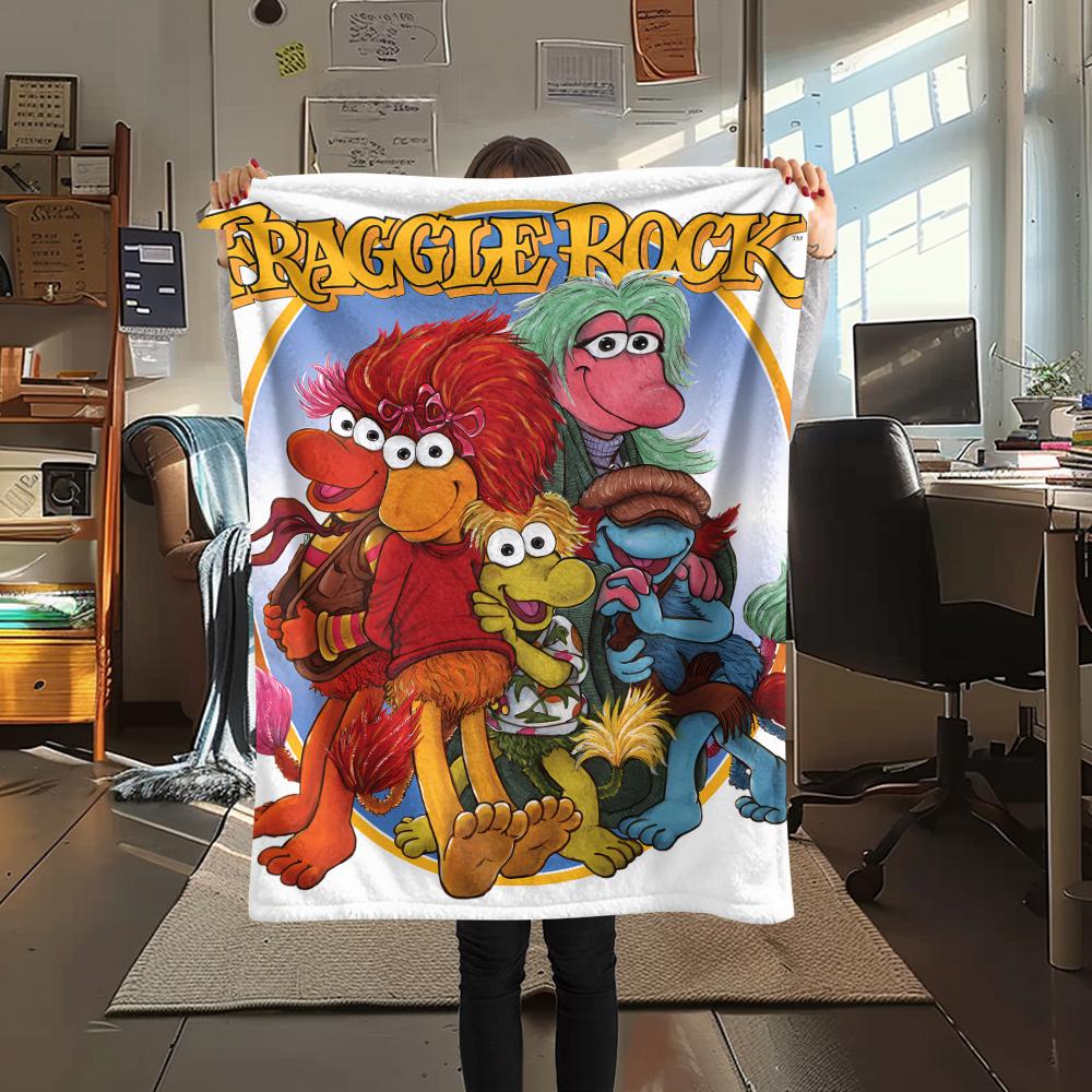 Room onthe Broom Fraggle Rock Print Flannel Blanket,High quality Comfortable for All Seasons,Home Decor,Warmth and Comfort,Perfect for Christmas Gifts