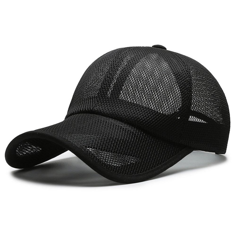 Men Cap Hollow Brim Breathable Mesh Cap Adjustable Comfortable Breathable Cap Outdoor Sunscreen Casual Cap