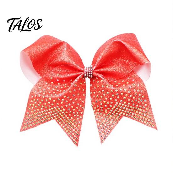 Secure Hair Grips for Dancers Sparkling Bow Clip, Glitter Sequin Clip Cheerleading Ribbon Bows Cheer Performance And Dance Team Accessories,