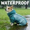 2026 Full Coverage Color Block Dog Raincoat Four Leg Waterproof Coat For Corgi Dachshund Small Medium Dogs Outdoor Wear