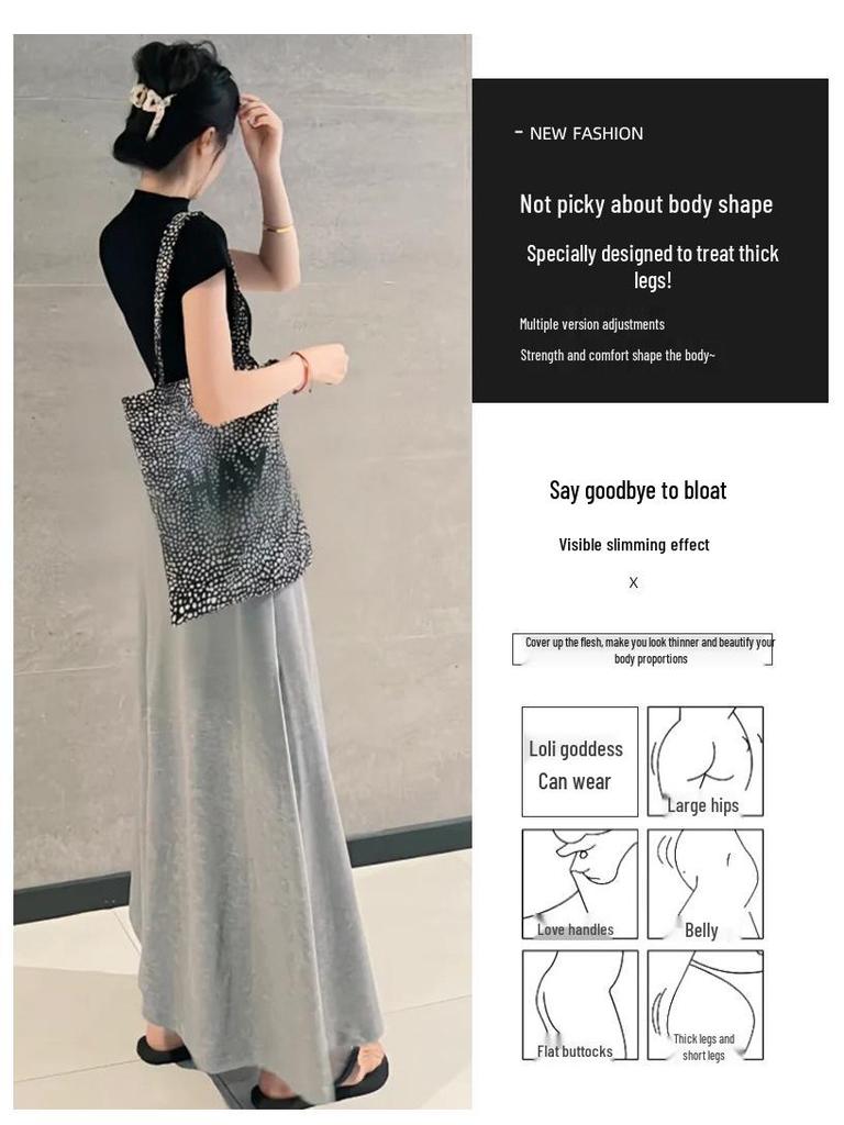 Women's Slim-Fit Knitted Midi Skirt, 2025 Autumn/Winter Collection: Gentle Temperament, High-End A-Line Pencil Fishtail Design.