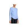 Movimiento Cómodo Ligero Simple Color Sólido Manga Larga Camiseta Regular Tops Mujer Azul Nimbus Blanco 1379179-464