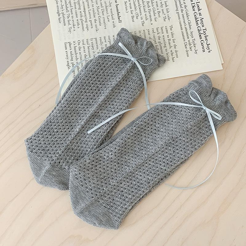 Hollow Out Woman Socks Cotton Velvet Soft Summer Thin Breathable Long Socks Japanese Style Kawaii Cute Harajuku Princess Socks