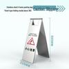 Stainless Steel No Parking, Caution Slippery, A-Frame Folding Sign
