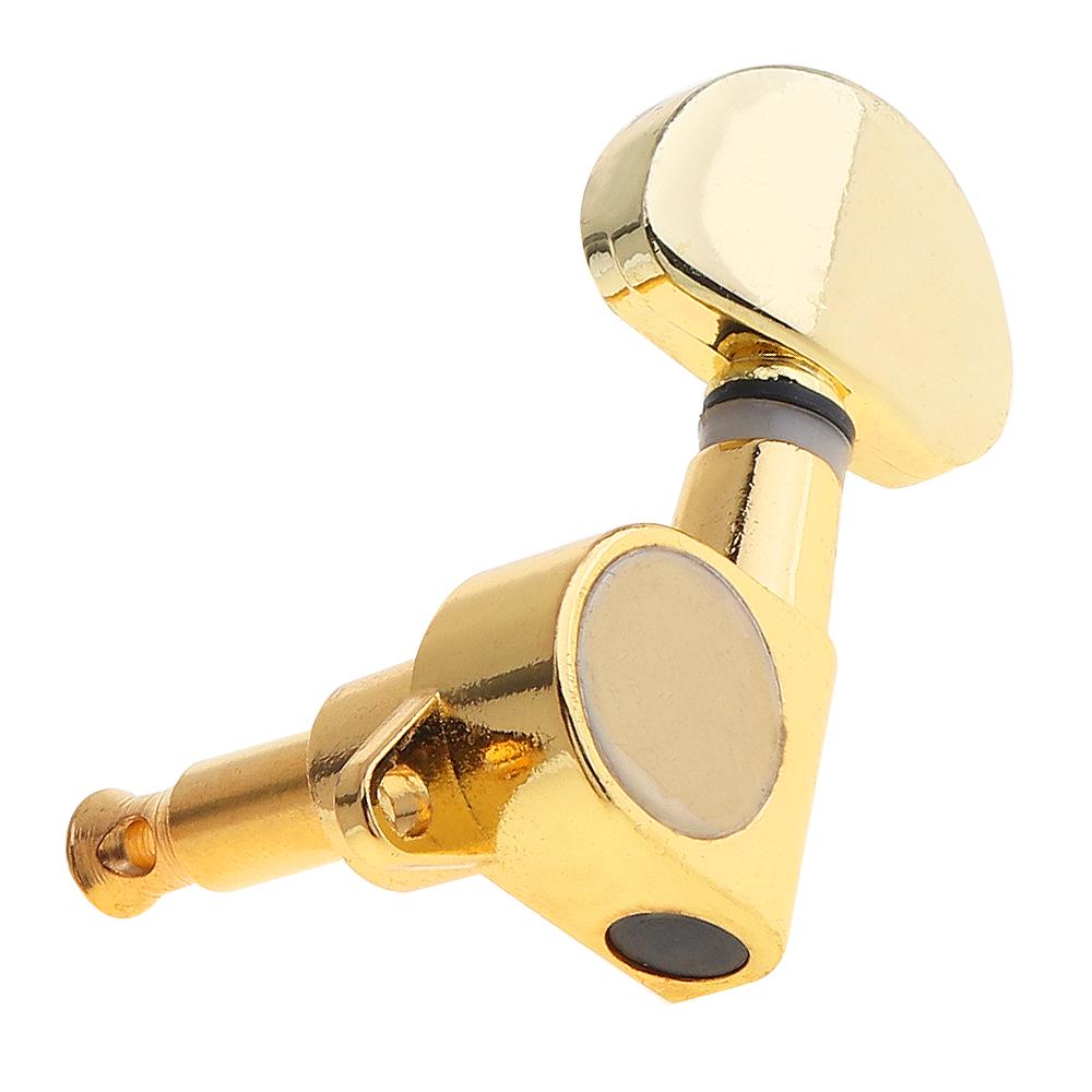 6pcs 40 / 41 Inch Folk Guitar Tuning Pegs 3R+3L All Closed Machine Heads Tuners Gold Black Optional