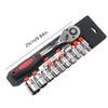 12PCS set of automotive repair tools, 1/2 large flying ratchet wrench, quick socket wrench set with ratchet installed tool