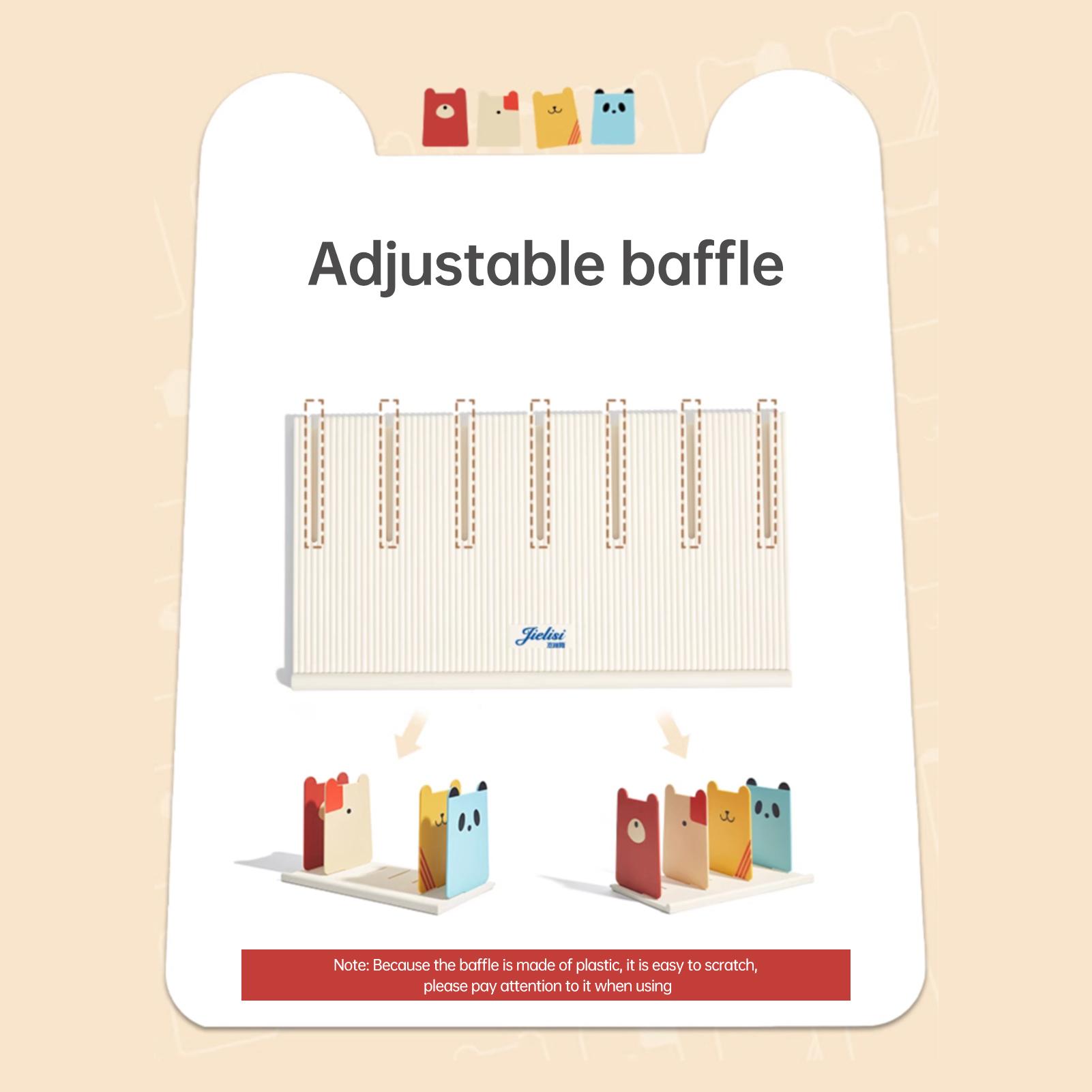 

Desktop Book 4 Sections with 7 Positions Book Stand Book Shelf Book Holder Vertical File Sorter for Desk Waiting Roo