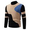 Men's Plus Size Color Block Half-High Collar Pullover Knitwear