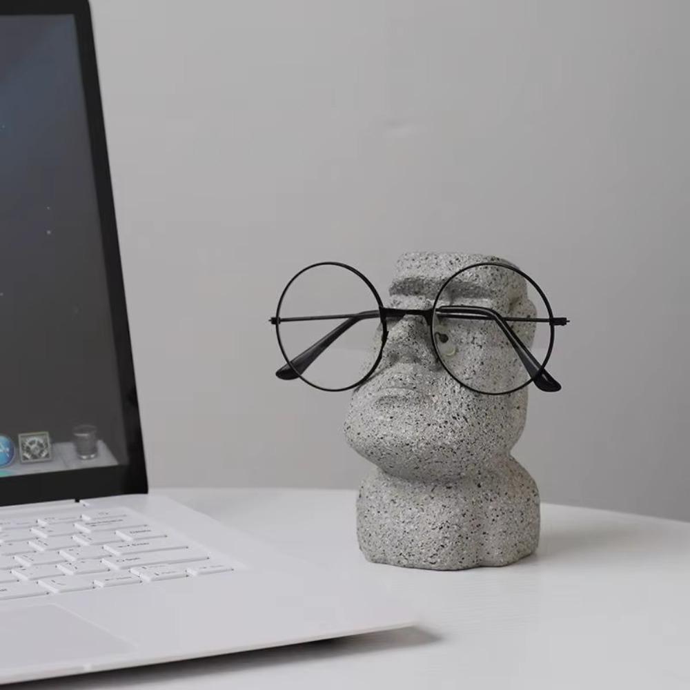 Resin Glasse Lenses Stand Unique Stone Man Eyeglasses Rack  for Men Women Adults