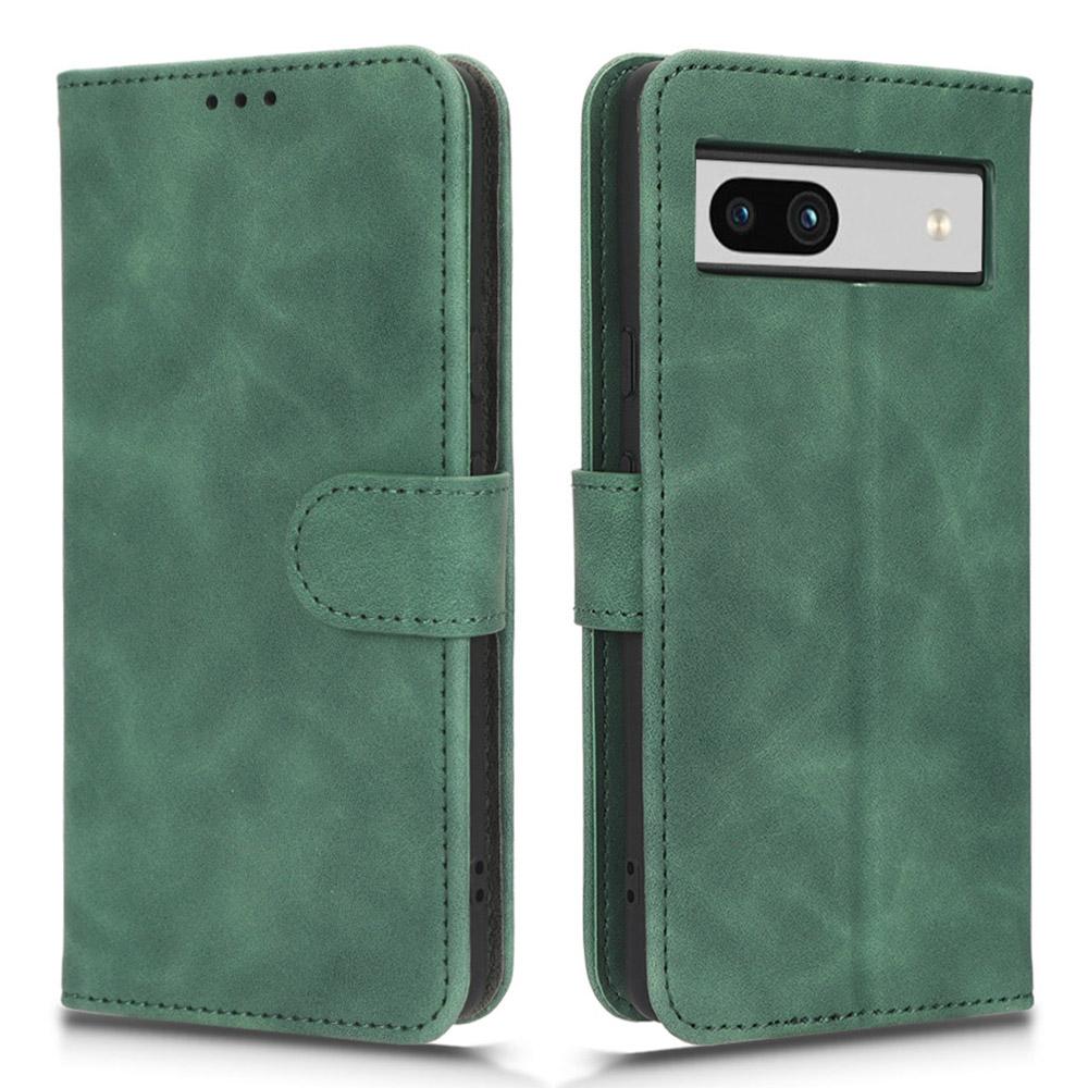 For Google Pixel 7a Skin-Touch Feeling PU Leather Flip Wallet Case Full Protection Anti-Wear Cell Phone Cover Stand