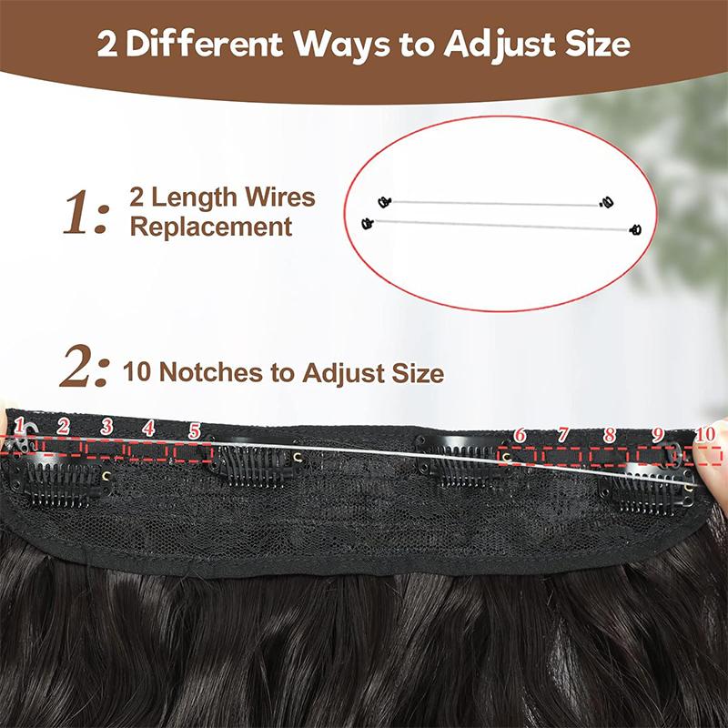 Water ripple fish thread extension wig fiber heat-resistant wig natural and comfortable suitable for daily wear by girls