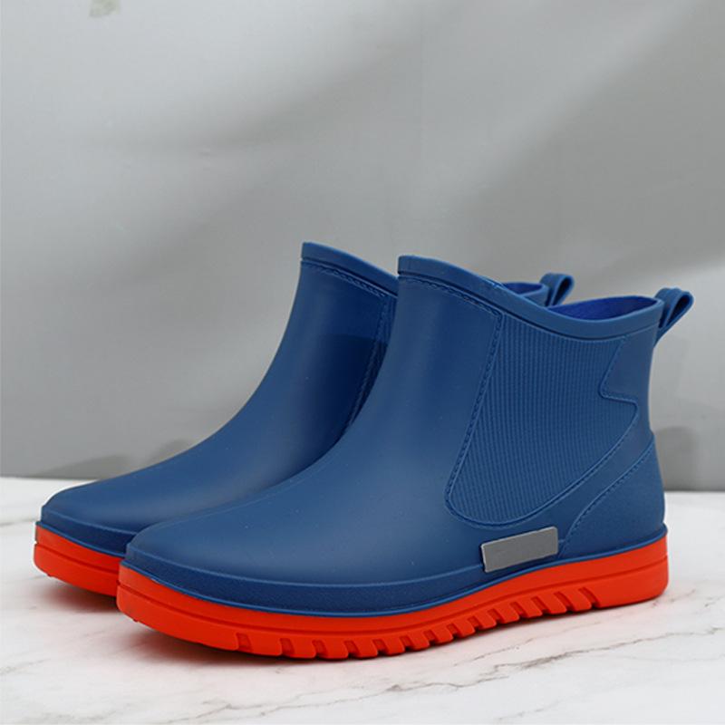 

New rain shoes men s wear-resistant kitchen non-slip rubber shoes four-season velvet thermal cotton liner short soft-soled waterproof boots 44