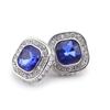 Orecchini a bottone stile gemma Hiphop da uomo nuovi Bling Ice Blue Ruby Vendita calda Accessori per orecchini Hip Hop