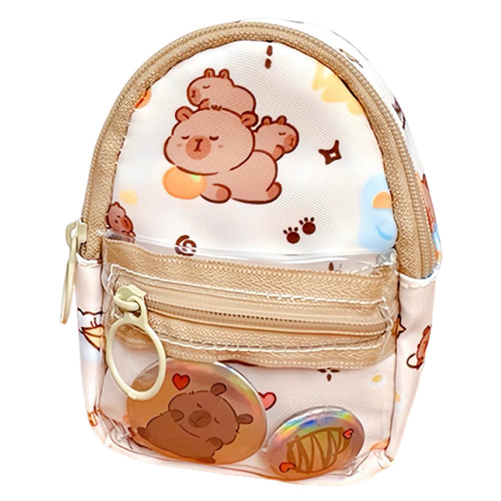 

Дизайн школьного рюкзака Капибара Сумочка Брелок Портативная Сумка для значков аниме Девочки хаки