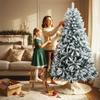 Snowy Artificial Christmas Tree 180 cm with 796 Branches and Metal Stand Snowy Christmas Tree for Indoor Green