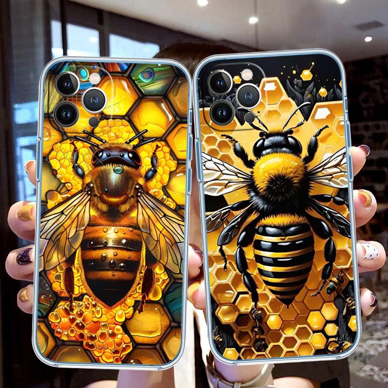 QT8 Art Bees Cartoon Phone Case for Motorola Moto G14 G31 G32 G34 G73 G71 G72 G24 G84 G85 G62 E32 E22S G7 E7 Play Plus Power
