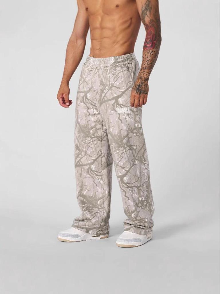 YOUNGLA Pánské maskáčové volné ležérní kalhoty: Digitální potisk, Trendy a Volný střih.