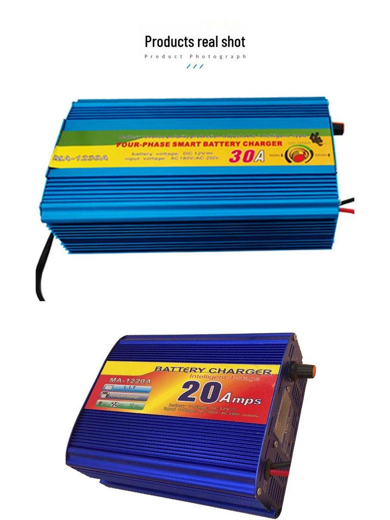 12V Automotive Lead-Acid Battery Charger (10A/20A/30A)