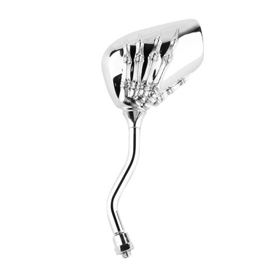 1 Pair Left Right Universal Motorcycle Chrome Skull Hands Side Rear View Mirrors