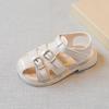 Boys Covered Toes Children Cute Retro British Style Wild School Shoes Flat Non-slip Kids Fashion 2024 Summer Sandals Hook & Loop