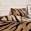Winter new tiger pattern fast warming imitation rabbit plush mattress thickened plush mattress protective cover dust-proof