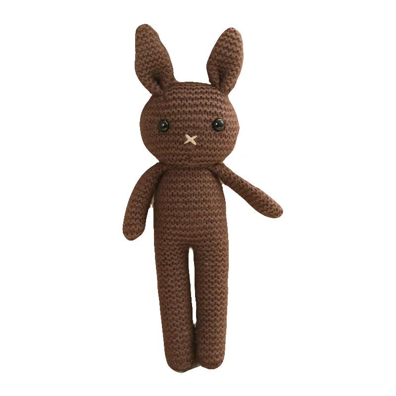 Crochet Animals Plush Stuffed Bunny Monkey Dolls Cotton Knitted Plushies Rabbit Cuddle Toys Kids Early Educational Peluche Toy