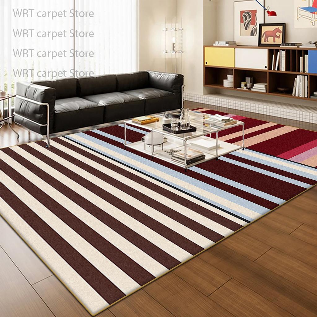 Modern Stripe Decoration Carpets for Living Room Light Luxury Home Sofa Area Non-slip Rugs for Bedroom Washable Lounge Play Mat