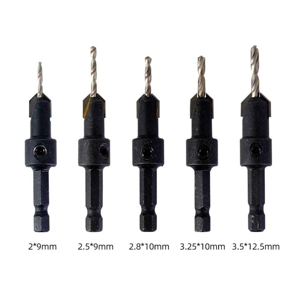 Adjustable Countersink Drill Bit Pointed Head Hex Shank Drill Durable Woodworking Drill Bit  Wood
