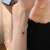VENTFILLE 925 Sterling Silver Strawberry Tassel Bracelets for Women Girl Irregular Versatile Creative Jewelry Gift Dropshipping