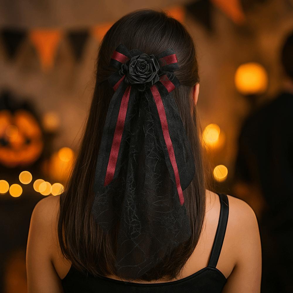 Breathable Halloween Hairpin Comfortable Hair Accessories Portable Gothic Head Veil  Outfits